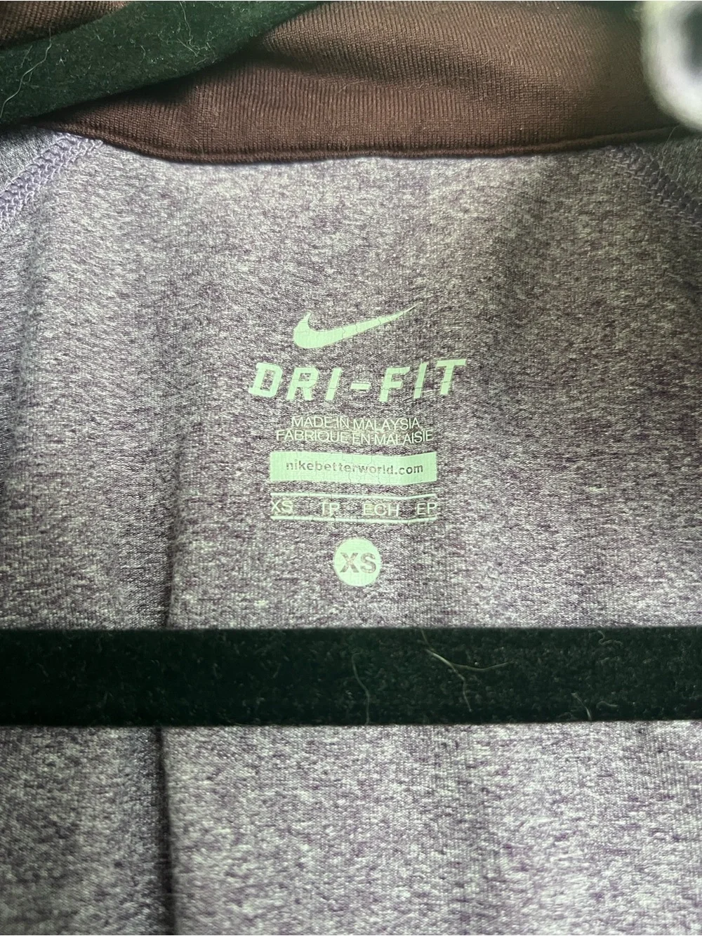 Nike Purple Dri-FIT Long-Sleeve Quarter-Zip Muscle Tee